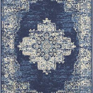 Nourison Grafix Navy Blue 5'3" x 7'3" Persian Area -Rug, Modern, Easy -Cleaning, Non Shedding, Bed Room, Living Room, Dining Room, Kitchen (5x7)