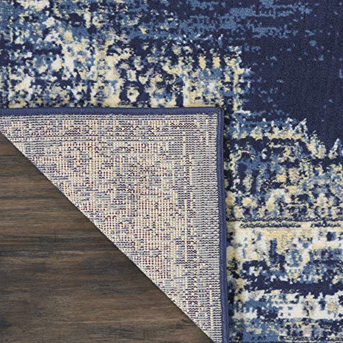 Nourison Grafix Navy Blue 5'3" x 7'3" Persian Area -Rug, Modern, Easy -Cleaning, Non Shedding, Bed Room, Living Room, Dining Room, Kitchen (5x7)