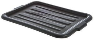 carlisle foodservice products n4401203 comfort curve™ ergonomic wash basin tote box lid, universal, black (pack of 12)
