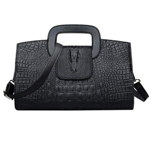 goodbag vintage flap tote top handle satchel handbags crocodile pattern pu leather clutch purse shoulder bag for ladies