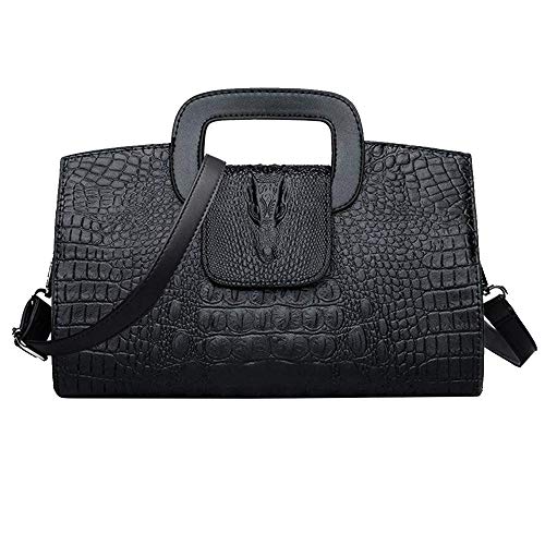 Goodbag Vintage Flap Tote Top Handle Satchel Handbags Crocodile Pattern PU Leather Clutch Purse Shoulder Bag for Ladies