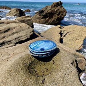 Agate Coasters set of 4 - Blue Colored Agate Coasters - Natural Rim - Bumpers