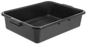 carlisle foodservice products n4401003 comfort curve™ ergonomic wash basin tote box, 5″ deep, black (pack of 12)