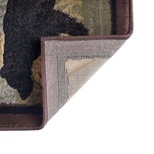 Homespun Cabin Novelty Lodge Pattern Multi-Color Scatter Mat Rug, 2' x 3'