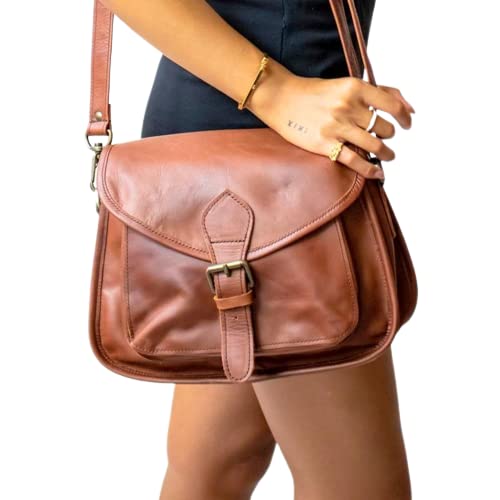 The Tannery Women's Leather Purse Crossbody Gypsy Shoulder Travel bag 11x9x3 Inches