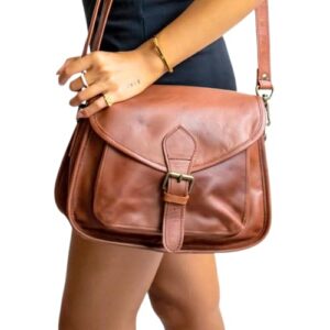 The Tannery Women's Leather Purse Crossbody Gypsy Shoulder Travel bag 11x9x3 Inches