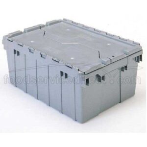 attached lid container [set of 6] size: 9″ h x 15″ w x 21.5″ d, color: gray