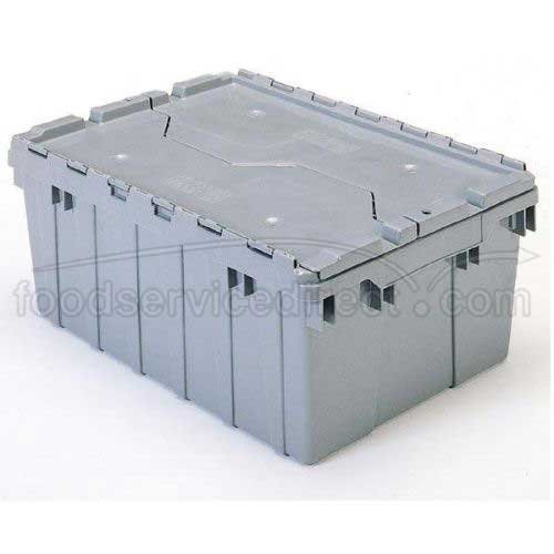 Attached Lid Container [Set of 6] Size: 9" H x 15" W x 21.5" D, Color: Gray