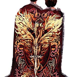 Pure Country Weavers Flame Blade Blanket by Ruth Thompson - Gift Fantasy Dragon Tapestry Throw Woven from Cotton - Made in The USA (72x54)