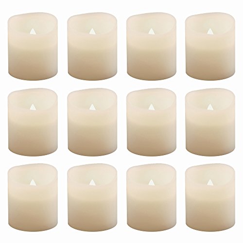 LumaBase Battery Operated Votive Candles - White, Set of 12, 81512