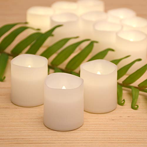 LumaBase Battery Operated Votive Candles - White, Set of 12, 81512