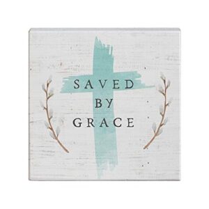 simply said, inc small talk sign 5.25″ wood block plaque sts1301 – saved by grace