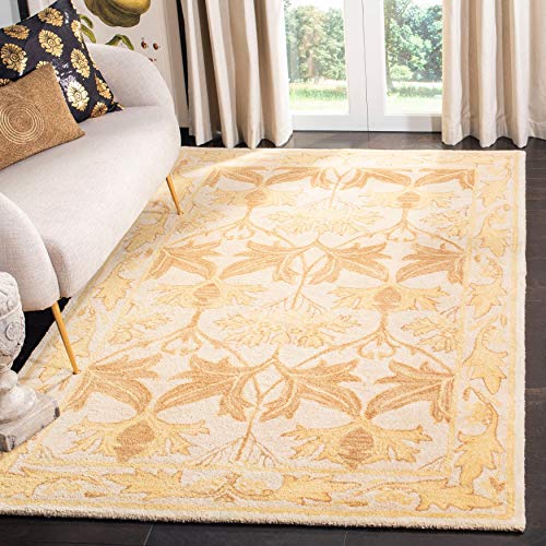 SAFAVIEH Anatolia Collection 2'3" x 12' Beige / Gold AN541B Handmade Traditional Oriental Premium Wool Runner Rug