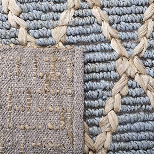 SAFAVIEH Natural Fiber Collection 4' x 6' Light Blue NF951L Handmade Boho Moroccan Trellis Jute Area Rug