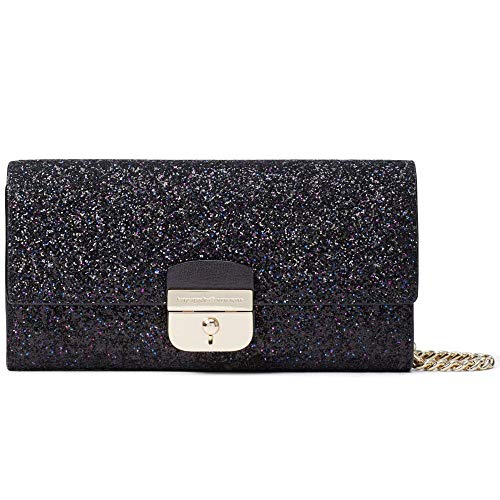 Kate Spade New York Sunset Lane Milou Black Glitter Clutch Evening Bag Handbag