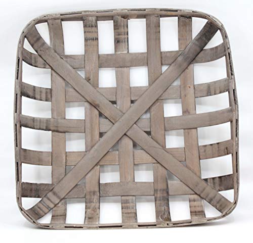 Tobacco Basket, Farmhouse Decor, Sml 17" Square - Silvercloud Trading Co.