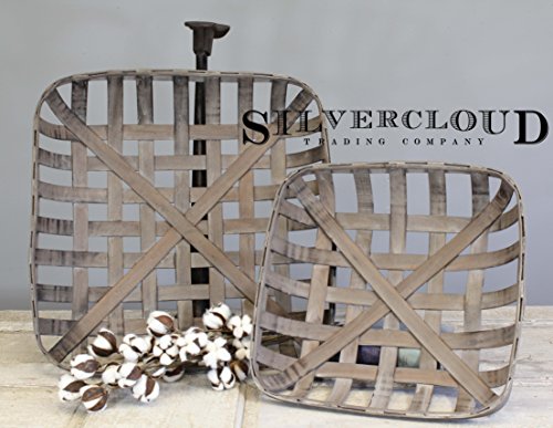 Tobacco Basket, Farmhouse Decor, Sml 17" Square - Silvercloud Trading Co.