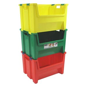 redmon since 1883 kids pack ‘n’ stack set of 3-13 gallon bins, large
