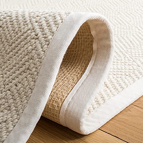 SAFAVIEH Natural Fiber Collection 3' x 5' Ivory NF487A Handmade Premium Wool & Jute Area Rug