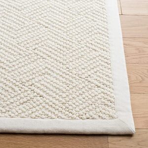 SAFAVIEH Natural Fiber Collection 3' x 5' Ivory NF487A Handmade Premium Wool & Jute Area Rug