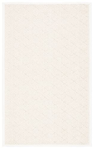 SAFAVIEH Natural Fiber Collection 3' x 5' Ivory NF487A Handmade Premium Wool & Jute Area Rug