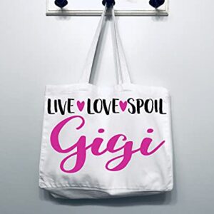 COCOVICI Live Love Spoil Gigi Canvas Tote Bag Grandma Gift Idea Book Bag