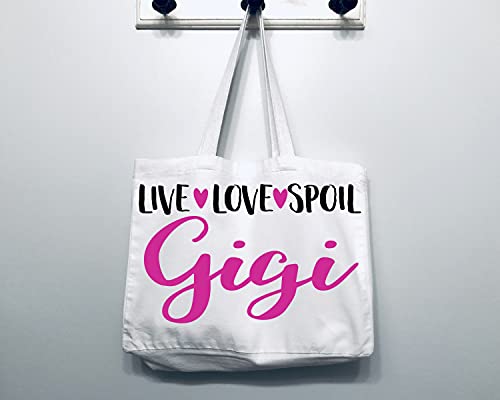 COCOVICI Live Love Spoil Gigi Canvas Tote Bag Grandma Gift Idea Book Bag