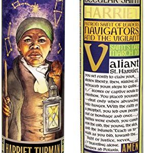 Harriet Tubman Secular Saint Candle - 8.5 Inch Tall Glass Prayer Votive - Made in The USA