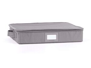 covermates keepsakes – zip-top storage box – heavy duty polyester- reinforced handles – stackable design – indoor storage-graphite