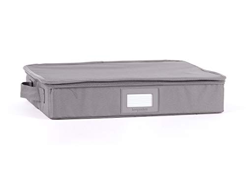 Covermates Keepsakes - Zip-Top Storage Box - Heavy Duty Polyester- Reinforced Handles - Stackable Design - Indoor Storage-Graphite