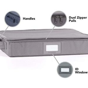 Covermates Keepsakes - Zip-Top Storage Box - Heavy Duty Polyester- Reinforced Handles - Stackable Design - Indoor Storage-Graphite