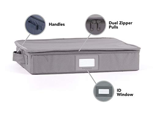 Covermates Keepsakes - Zip-Top Storage Box - Heavy Duty Polyester- Reinforced Handles - Stackable Design - Indoor Storage-Graphite