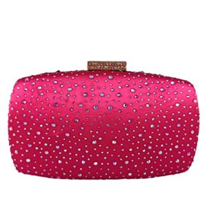 boutique de fgg fuchsia women’s evening handbags wedding party crystal clutch purses bridal rhinestone bags