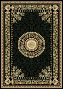 home dynamix optimum athens area rug 7’8″ x10’4 , updated oriental medallion, black/beige