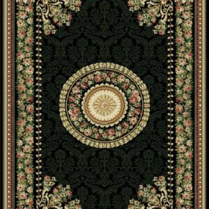 Home Dynamix Optimum Athens Area Rug 7'8" x10'4 , Updated Oriental Medallion, Black/Beige