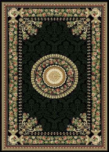 Home Dynamix Optimum Athens Area Rug 7'8" x10'4 , Updated Oriental Medallion, Black/Beige