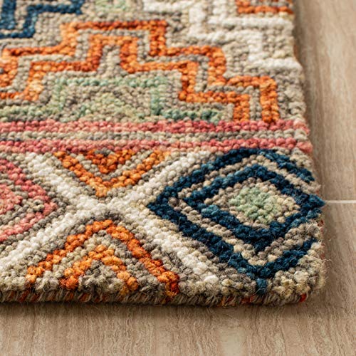 SAFAVIEH Aspen Collection 5' x 8' Orange / Fuchsia APN279P Handmade Boho Wool Area Rug