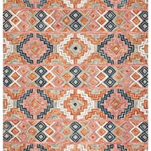 SAFAVIEH Aspen Collection 5' x 8' Orange / Fuchsia APN279P Handmade Boho Wool Area Rug