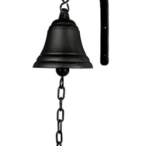 DECONOOR Vintage Cast Iron Dinner Bell as Entry Door Bell, Outside Hanging Decor or Indoor Decoration Wall Antique Farm and Front Gate Bell, Black
