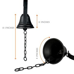 DECONOOR Vintage Cast Iron Dinner Bell as Entry Door Bell, Outside Hanging Decor or Indoor Decoration Wall Antique Farm and Front Gate Bell, Black