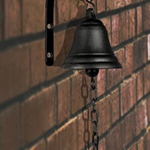 DECONOOR Vintage Cast Iron Dinner Bell as Entry Door Bell, Outside Hanging Decor or Indoor Decoration Wall Antique Farm and Front Gate Bell, Black