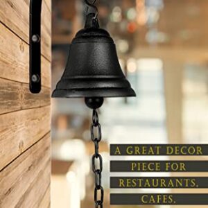 DECONOOR Vintage Cast Iron Dinner Bell as Entry Door Bell, Outside Hanging Decor or Indoor Decoration Wall Antique Farm and Front Gate Bell, Black