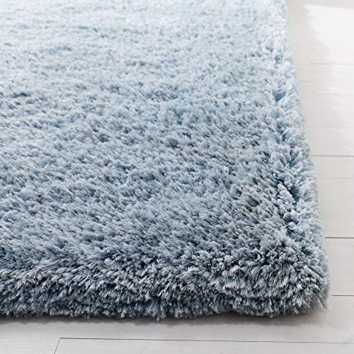 SAFAVIEH Florence Shag Collection 8' x 10' Light Blue SGF412B Handmade Solid 2-inch Thick Area Rug