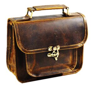 leather women’s hippie leather purse cross-body shoulder bag travel satchel handbag tote 9″ x 7″