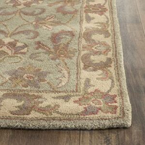 SAFAVIEH Heritage Collection 2'3" x 8' Green / Gold HG811A Handmade Traditional Oriental Premium Wool Runner Rug