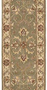 SAFAVIEH Heritage Collection 2'3" x 8' Green / Gold HG811A Handmade Traditional Oriental Premium Wool Runner Rug