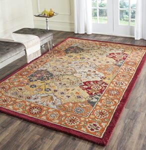 safavieh heritage collection 3′ x 5′ multi / red hg510b handmade traditional oriental premium wool area rug