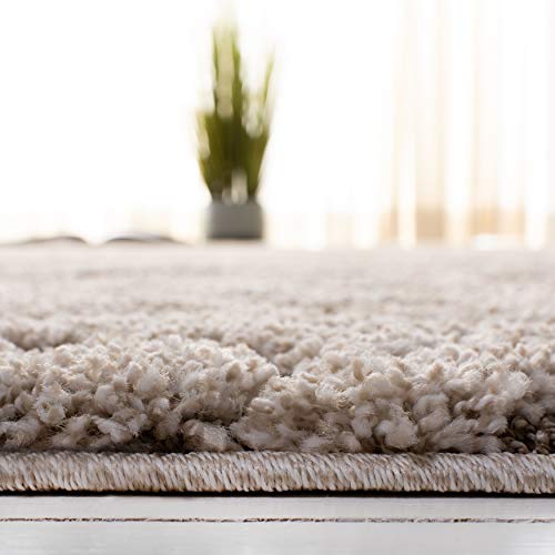 SAFAVIEH Florida Shag Collection 3'3" x 5'3" Cream/Beige SG467 Scroll Non-Shedding Living Room Bedroom Dining Room Entryway Plush 1.2-inch Thick Area Rug