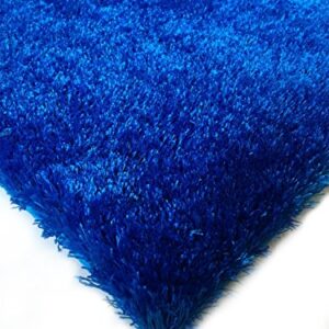 Amazing Rugs, LLC. Fuzzy Shaggy Hand Tufted Area Rug Electro Blue 2' x 3' N/A N/A 5' x 8' Shag