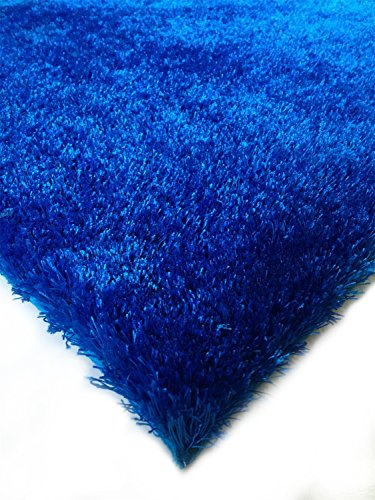 Amazing Rugs, LLC. Fuzzy Shaggy Hand Tufted Area Rug Electro Blue 2' x 3' N/A N/A 5' x 8' Shag